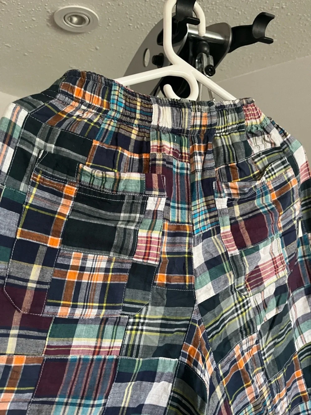 Patchwork Plaid Drawstring Pants - Picture 4 of 4